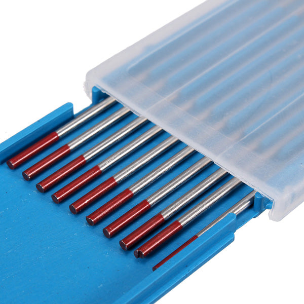 10pcs TIG Welding Tungsten Electrode 2% Thoriated WT20 Red 1.6mmx150mm