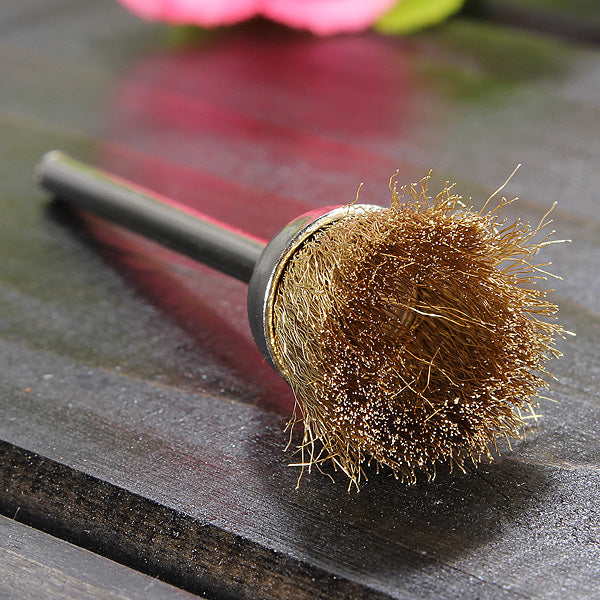 3mm Brass Wire Wheel Brushes Shank For Rotary Dremel Drill Tools