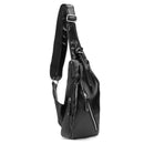 Outdoor USB Shoulder Bag PU Leather Chest Bag Camping Travel Sport Messenger Crossbody Pouch