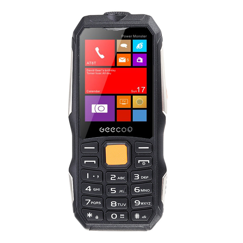 GEECOO Power Monster 2.4 Inch 5000mAh Power Bank With FM Flashlight Dual Camera Dual SIM Card  Dual Standby Feature Rggged Phone