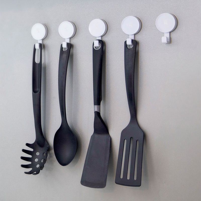 6Pcs Happy Life Hook Home Kitchen Bathroom Wall Hangers for Coat Towel Keys