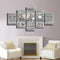 Loskii Spray Oil Paintings Canvas Five Combination Decorative Paintings Christmas Decor Wall Art For Home Decoration