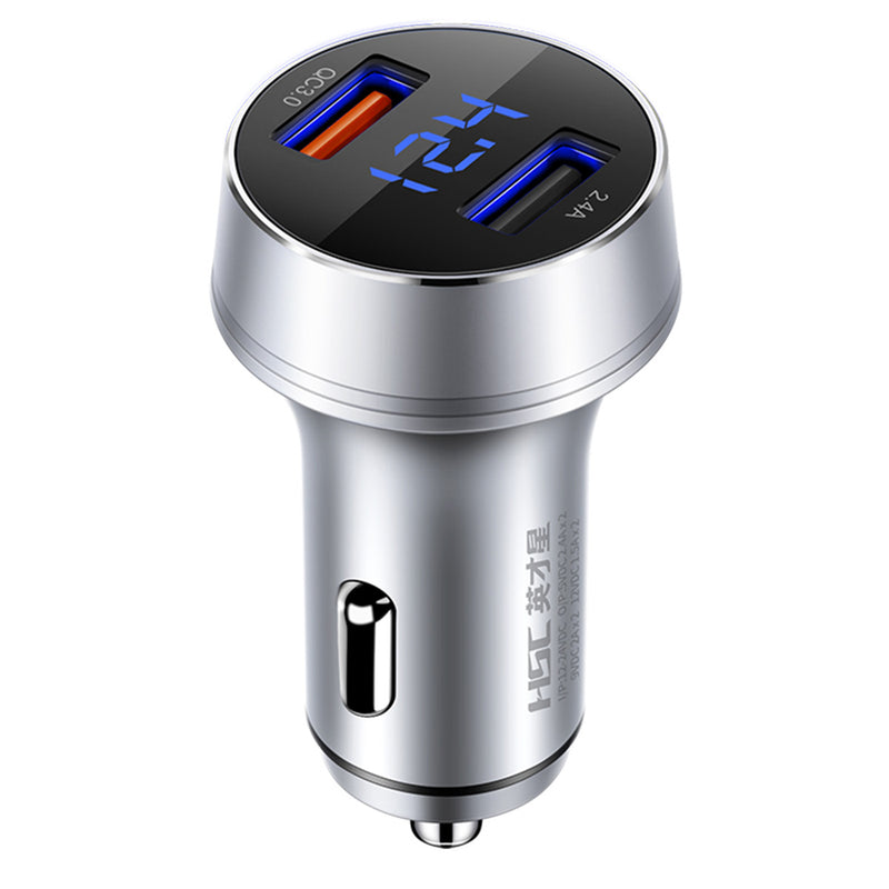 Bakeey QC3.0 3A Dual Port Fast Charging Digital display Car Charger With Point Pressure Monitoring For iPhone X XS XIAOMI MI8 MI9 Redmi 7A HUAWEI P30 S10 S10+