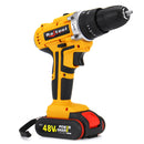 Raitool 48VF Cordless Electric Impact Drill Rechargeable 3/8 inch Drill Screwdriver W/ 1 or 2 Li-ion Battery