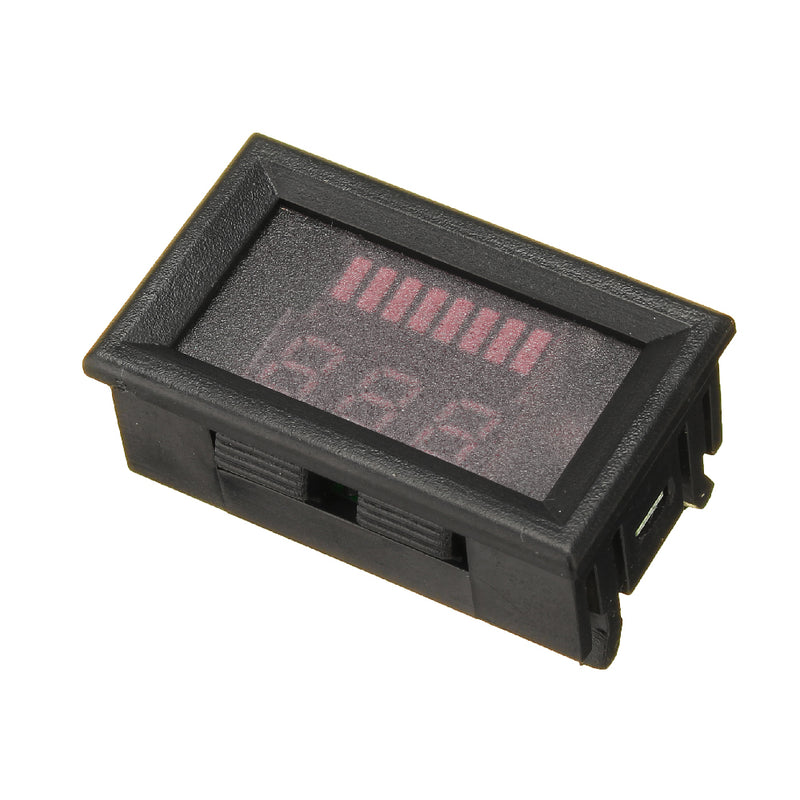 10pcs 12-60V ACID Red Lead Battery Capacity Voltmeter Indicator Charge Level Lead-acid LED Tester