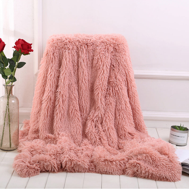 160x200cm/130x160cm MECO Large Luxury Shaggy Blankets With Heart Carpet Faux Fur Long Pile Throw Sofa Bed Soft Warm Blanket Shaggy Fluffy Rug