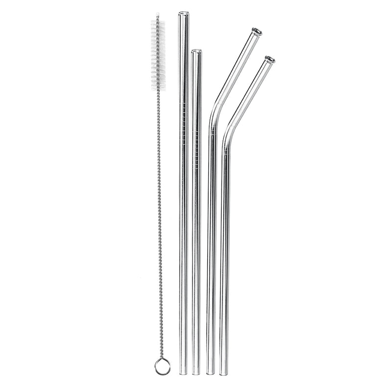 Stainless Steel Metal Drinking Straw Reusable Bar Cocktail Stirrer Eco Friendly Straws Set With Brush