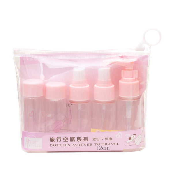 7Pcs/Set Travel Refillable Bottles Set Leak Proof Plastic Squeeze Refillable Containers Tubes