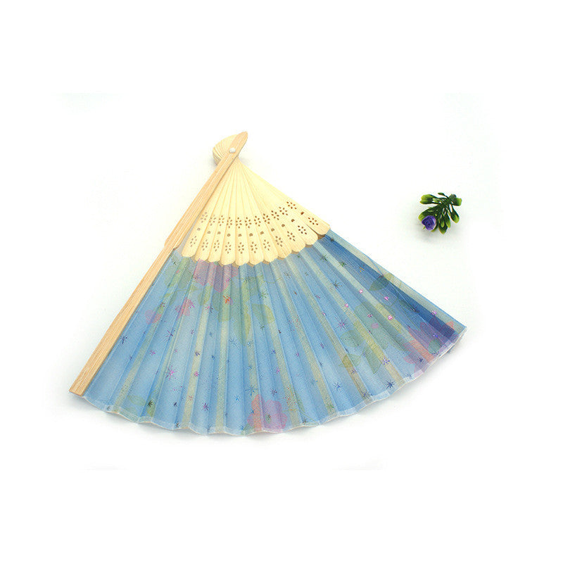 Chinese Style Dance Wedding Party Lace Silk Folding Hand Held Fan