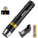AloneFire SV370 XPG-2 200Lumens White+Yellow+365nm UV Light Waterproof LED Flashlight 18650 Flashlight