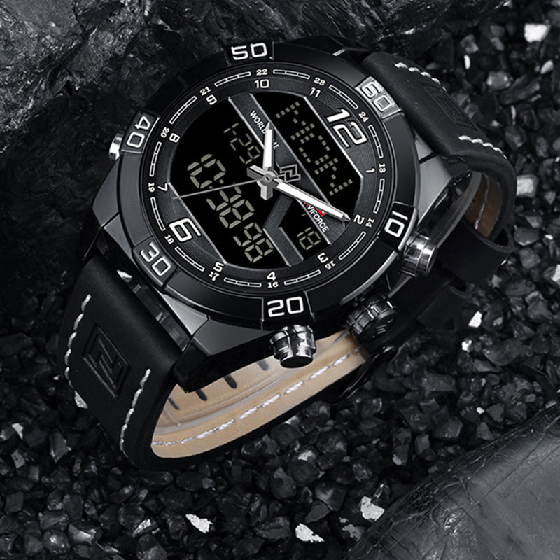 NAVIFORCE 9128 Dual Display Digital Watch Chronograph Men Alarm Sport Wrist Watch