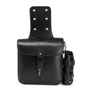 Pair Motorcycle PU Leather Box Hanging Side Saddlebags Black With Water Bottle Kettle Bag Universal