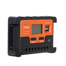 LCD Display 12V/24V Auto Solar Charge Controller PWM Controller Dual USB Controller For PWM Solar Panel 10A-30A