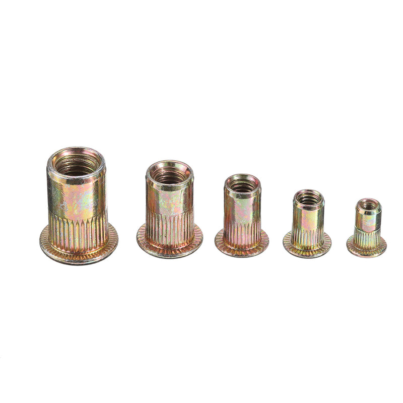 Suleve MXRN4 165Pcs M3/M4/M5/M6/M8/M10/12 Zinc Plated Rivet Nut Threaded Countersunk Head Insert Nut Tool Kits