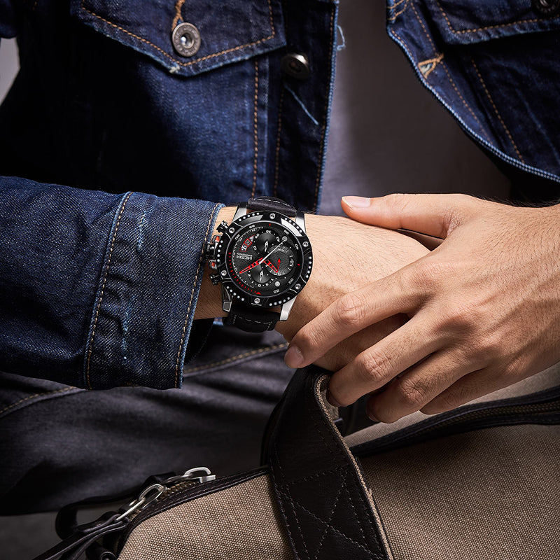 MEGIR 2130 Fashion Sport Men Watch Waterproof Chronograph Quartz Watch