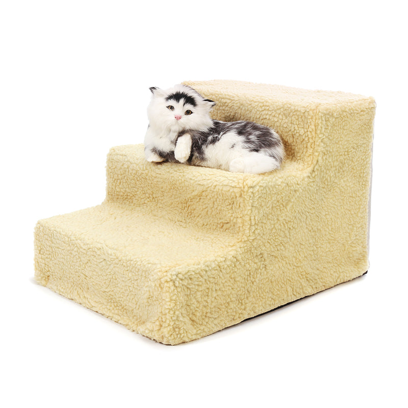 3 Steps Dog Cat Pet Puppy Plastic Stairs Soft Stairs Steps Ramp & Washable Stairs Decorations