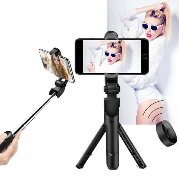 Bakeey Portable Selfie Stick with Built-in Tripod Stand bluetooth Remote Shutter Selfie Stick