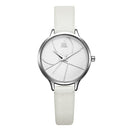 SHENGKE SK K0116 Fashion Simple Dial Conspicuous Leather Strap Women Quartz Watch