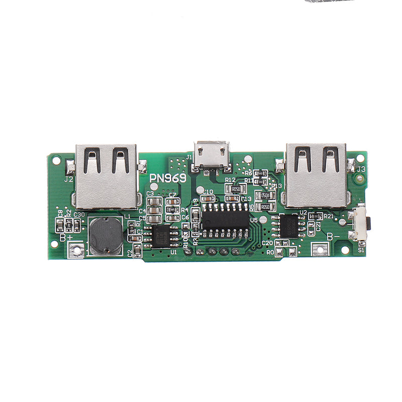 LED Dual USB 5V 2.1A Micro USB Input Power Bank 18650 Battery Charger Board Overcharge Overdischarge Short Circuit Protection