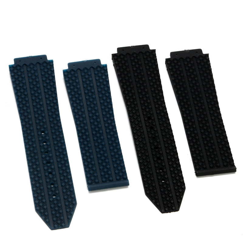 25mm Replacement Black Blue Silicone Rubber Watch Band Strap For Hublot Big Bang