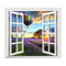Lavender PAG 3D Artificial Window Wall Decals Fire Balloon Room Stickers Home Wall Decor Gift