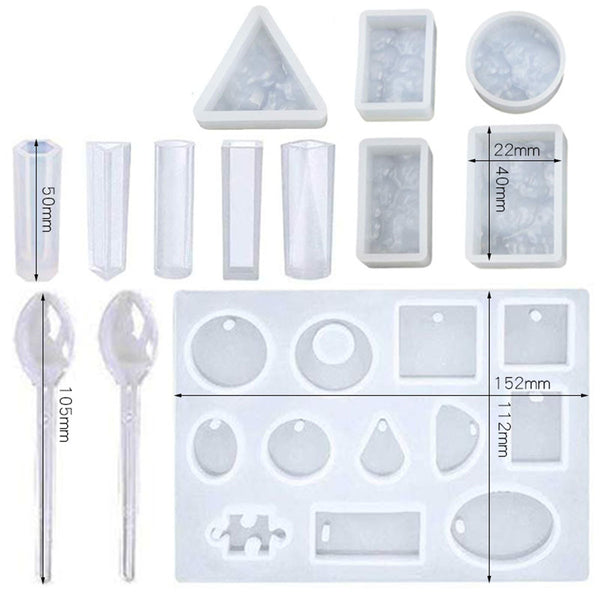 13Pcs/Set Silicone Mold Making Jewelry Set Polymer Resin Mould Agate Tool Craft