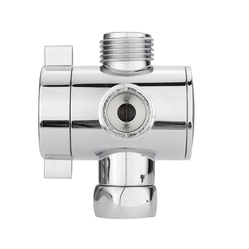 3 Way Shower Diverter Chrome G1/2 Inch T-Adapter Shower Components Adjustable Valve Adapter