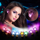 1 Pair Attractive LED Earrings Light Up Star Glowing Charm Ear Stud Women Christmas Gift