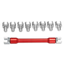 Red Motorcycle Spoke Wrench & 10 Pcs Hardened Tips 5.0~6.8 For Most Motorbikes