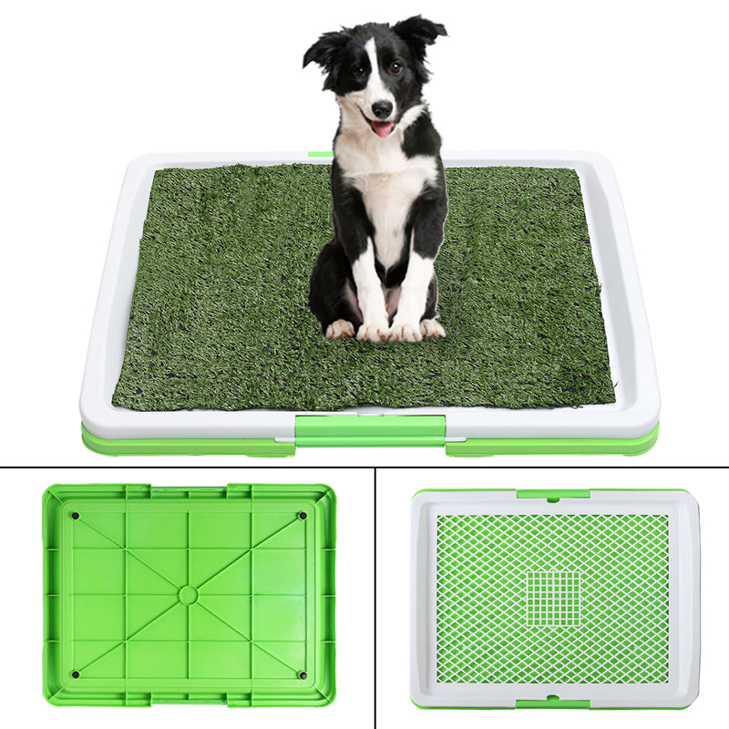 3 Tire Indoor Puppy Dog Pet Potty Training Pee Pad Mat Tray Grass Toilet With Tray