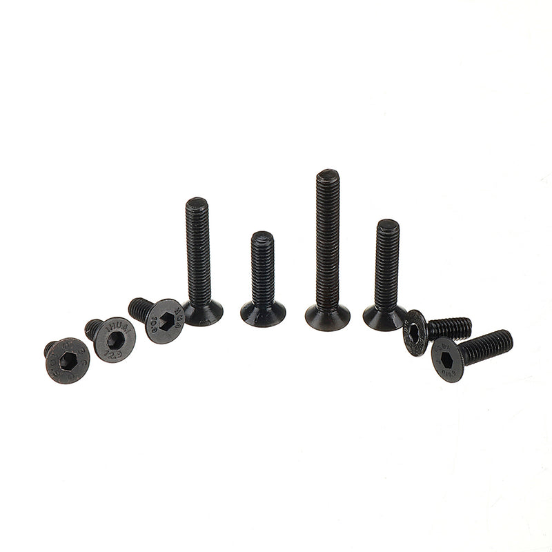 Suleve M6CH1 80Pcs M6 Carbon Steel Screw Hex Socket Flat Head 10.9 Grade 10-45mm Bolt Assortment