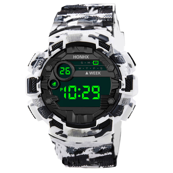 HONHX 71-66F Men Camouflage Fashion Sport Style Luminous Display Digital Watch