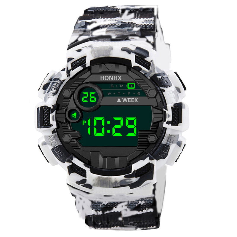 HONHX 71-66F Men Camouflage Fashion Sport Style Luminous Display Digital Watch