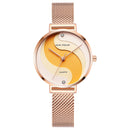 MINI FOCUS MF0291L Fashion Simple Diamond Waterproof Milanese Mesh Strap Women Watch Quartz Watch