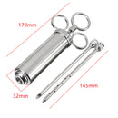 2 Ounce Stainless Steel Flavor Injector Syringe Needle Marinade