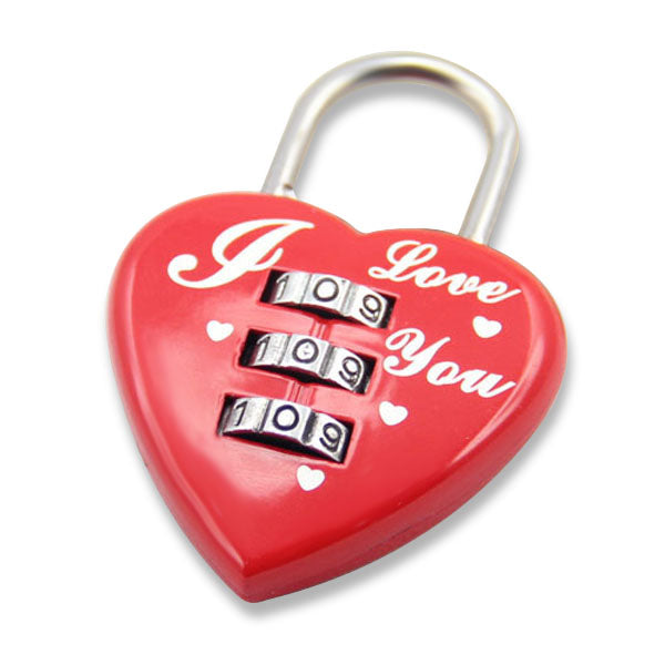 Heart Shaped 3 Digit Travel Luggage Lock Resettable Combination Padlock for School Gym&Sports Locke