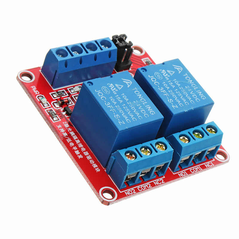 5Pcs 24V 2 Channel Level Trigger Optocoupler Relay Module Power Supply Module