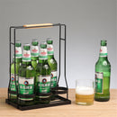 Iron Bottle Holder Carry Rack Box Case Kitchen Storage Stand Shelf