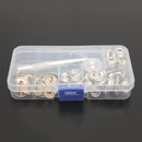 62Pcs Stainless Steel Press Studs Screw Bases Snap Fasteners Kit for Leather