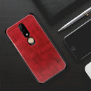 Mofi Shockproof PU Leather Pattern Soft TPU Back Cover Protective Case for Nokia X6 / 6.1 Plus
