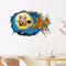 PVC 3D Christmas Santa Claus Elk Car Sticker Wall Decals Home 3D Wall Hole Decor Christmas Gift
