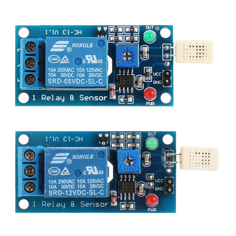 HR202 White Sensor DC 5V/12V 1 Channal Humidity Sensitive Switch Relay Module Humidity Controller Humidity Sensor Module
