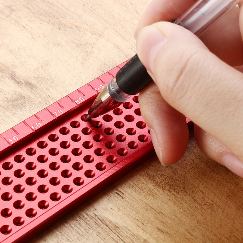 Aluminium Alloy T-260 Hole Positioning Metric Measuring Ruler 260mm Precision Marking T-Rule Scriber Ruler Woodworking Tool