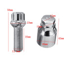Steel Wheel Lock Bolts M14 1.5mm Locking Radius Security Lug Nut Set for VW