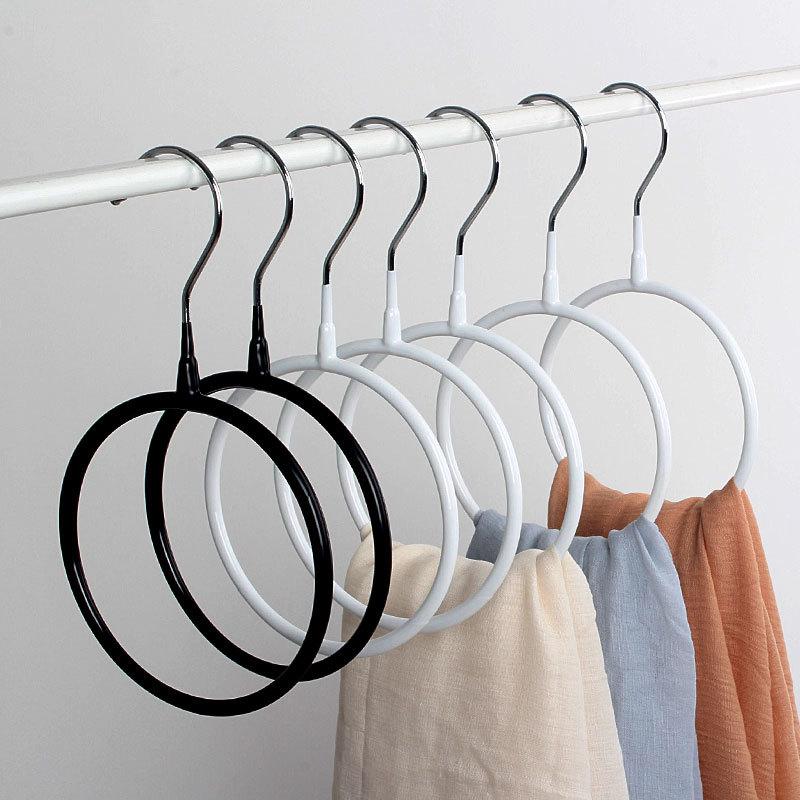 2 Color 2Pc Antiskid Anti Rust Circular Scarf Rack cloth hanger Holders Hooks