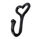 Black Loveheart Cast Iron Key Coat Hook Wall Mounted Heart Hanger Home Decor
