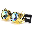 Retro Kaleidoscope Goggles Welding Rivet Punk Gothic Rave Halloween Rainbow Glas