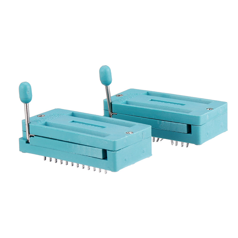 2pcs IC Lock Seat Zif Socket Test Universal zif Sockets 24Pin Wide