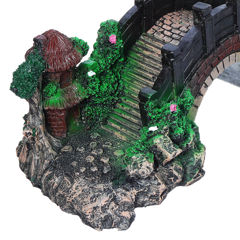 Aquarium Resin Bridge Landscape Pavilion Tree Fish Tank Ornament Decoration