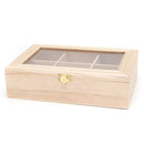 6 Compartments Wooden Tea Bag Box Kitchen Spice Display Storage Chest Essential Oil Container